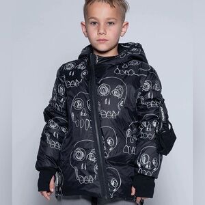 nununu Black and White Skull Puffer Jacket